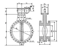 API 4 Inch Triple Offset Wafer Flanged Butterfly Valve